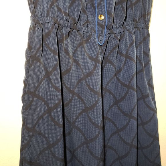 NEW Women's long Sleeveless polo Dress Maxi Size Small  Blue Black S Geometric - Picture 5 of 10